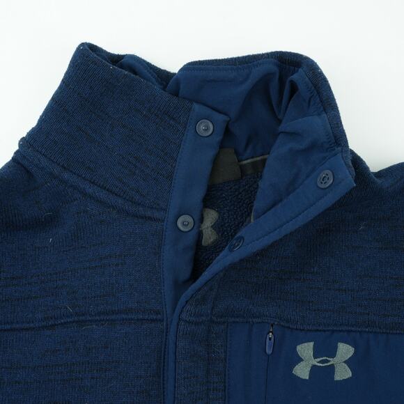 Under Armour Fleece Jacket Mens M Blue Specialist Henley 2.0 1/4 Snap ColdGear - Picture 5 of 9